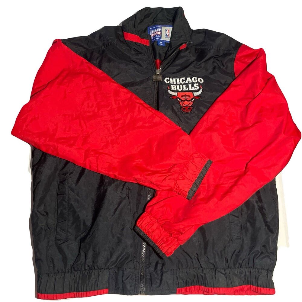 Medium Vintage Chicago Bulls Full Zip Windbreaker First Pick Sports NBA
